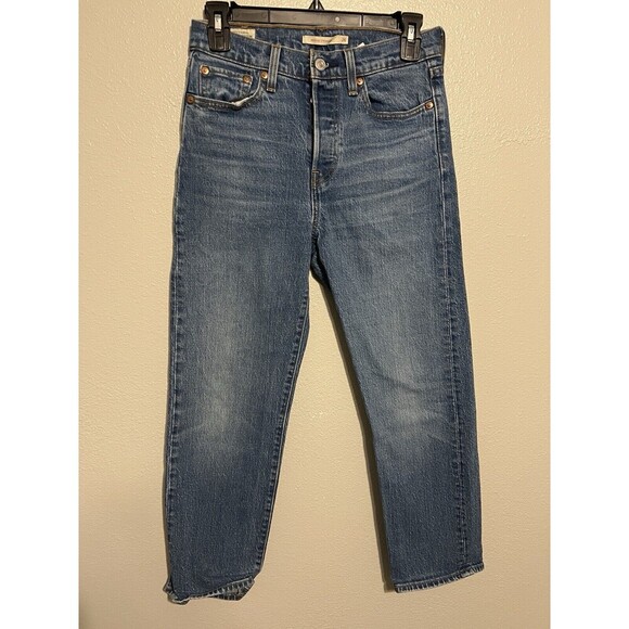 Levi's Premium Womens 26 Wedgie Straight Leg Button Fly Jeans Blue - Picture 1 of 6